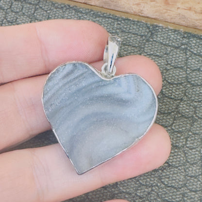 Sale -  1.8"  Druzy Sterling Silver Pendant Necklace (18")