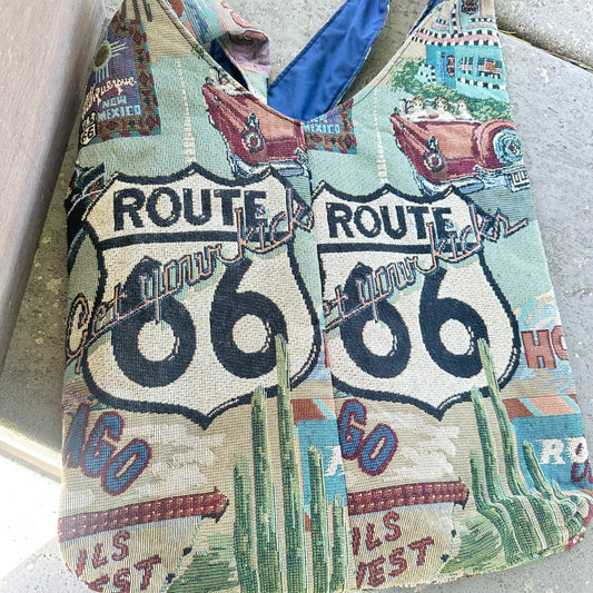 Handmade Fully Lined Denim Market Bag