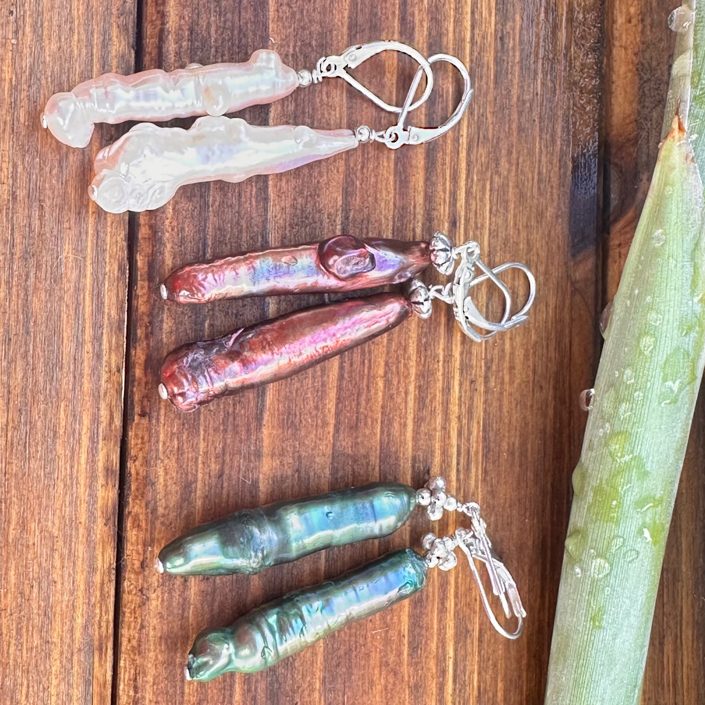 Linear Pearl Earrings